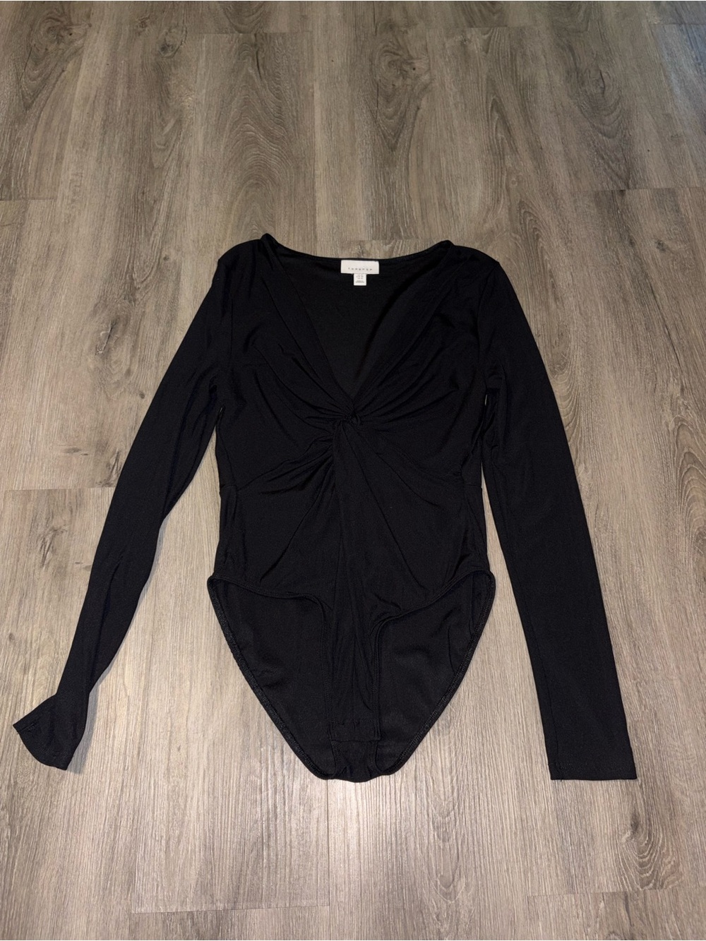 Topshop | Black Twist Front Bodysuit
